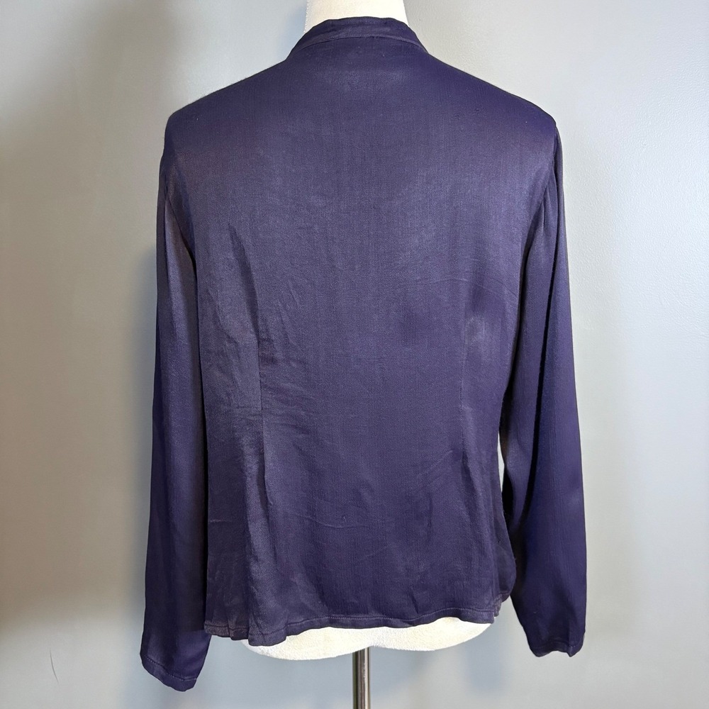 Vintage April Cornell Top Blouse M Asian Ethnic Dark Goth Romantic Regency Boho - Picture 4 of 11